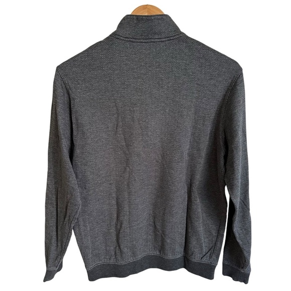 Hart Schaffner Marx Mens Small Gray Quarter Zip Pullover Shirt Cotton Knit Grey - Picture 2 of 5